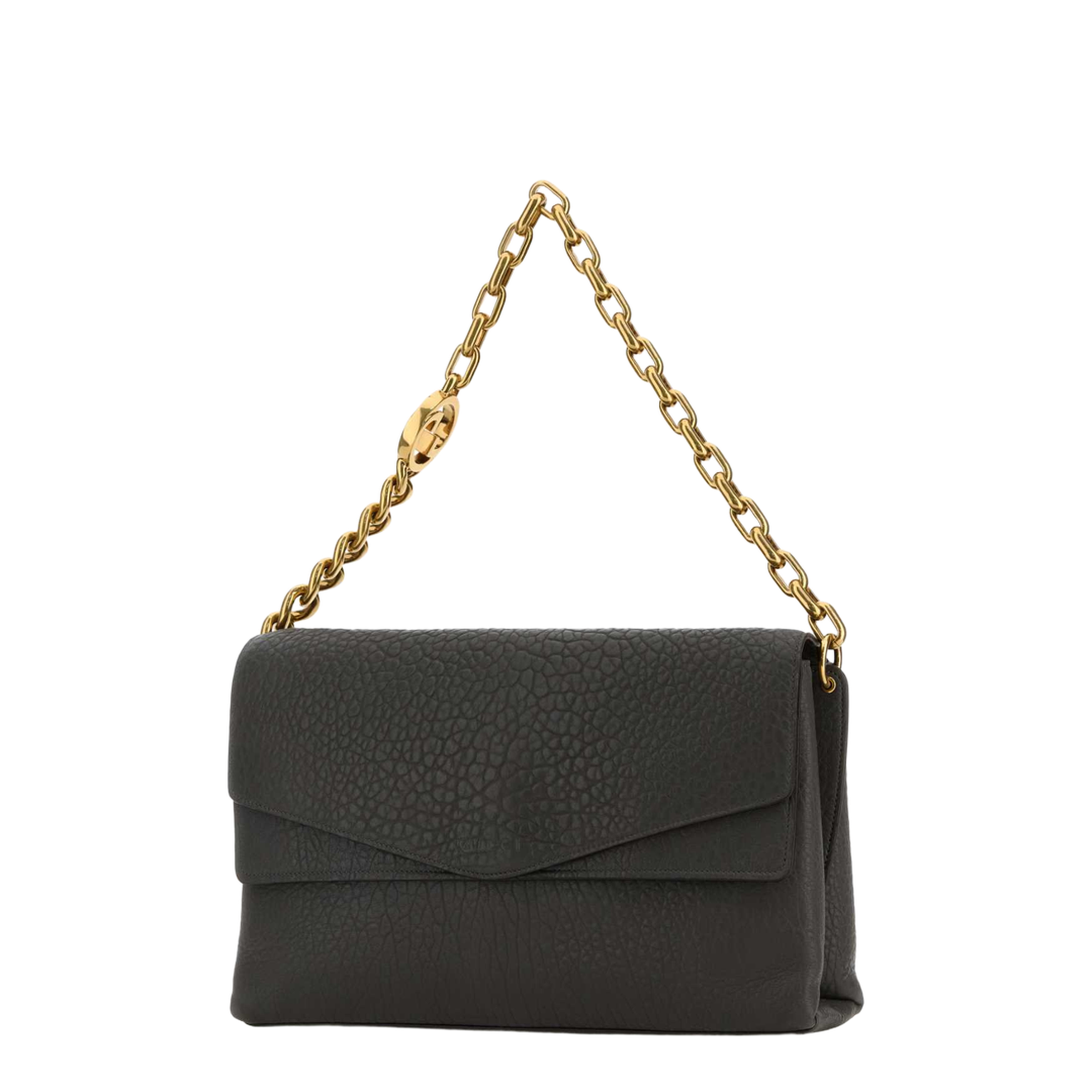 Dark Grey Leather Large Shoulder Bag - Image 2