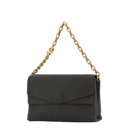 Dark Grey Leather Large Shoulder Bag - Image 2