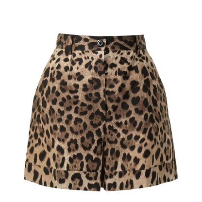 LEOPARD-PRINT POPLIN SHORTS - Image 1