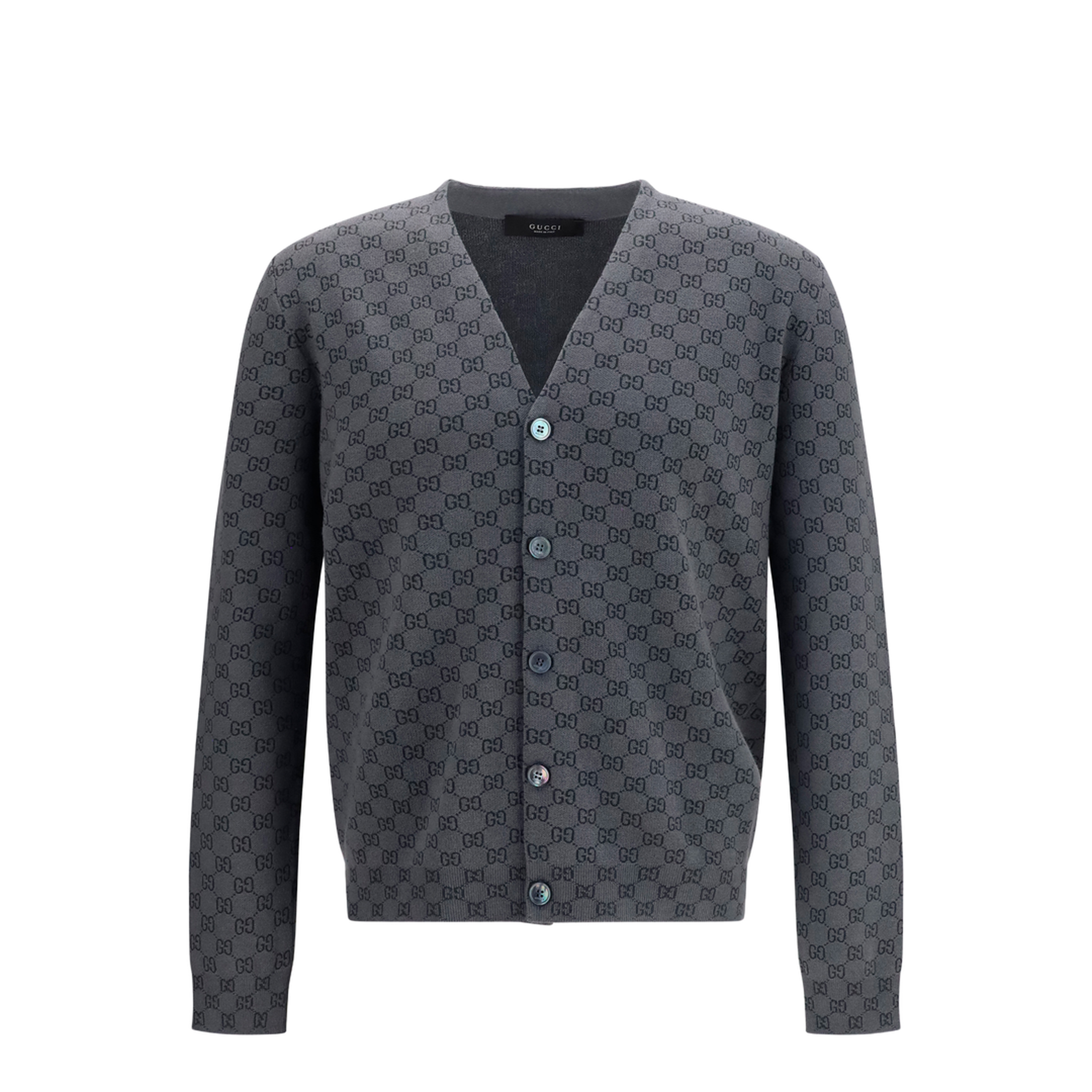 Silk and Wool GG Print Cardigan - Image 1