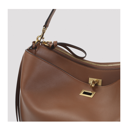 Rodeo Medium Calfskin Hobo Shoulder Bag - New Tan - Image 5