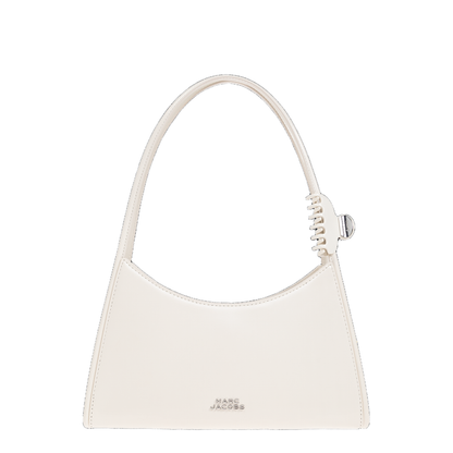 The Glam Medium Spazzolato Leather Shoulder Bag - Cotton White - Image 1