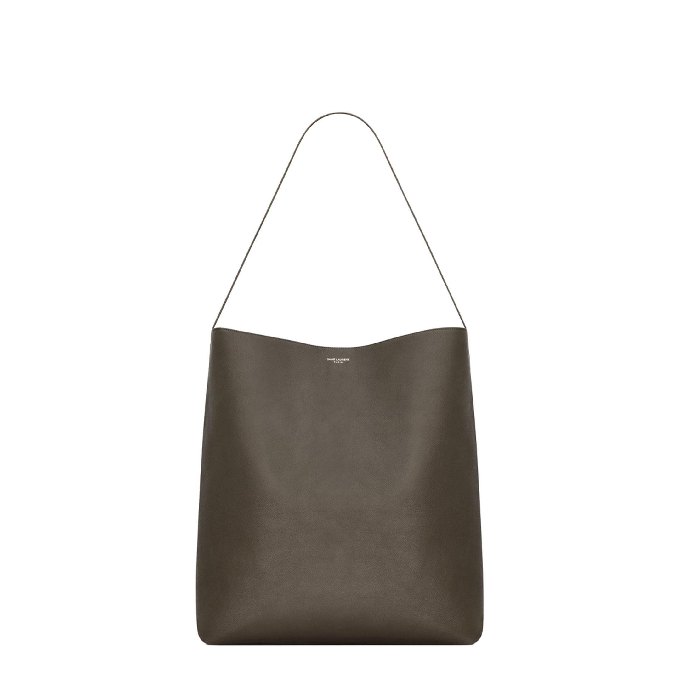 Bold Hobo Bag in Leather in Grey & Silver - Image 1