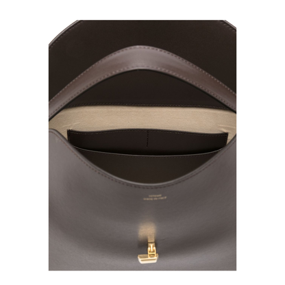T-Lock Leather Top-Handle Bag - Bark - Image 3