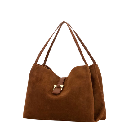 Brown Goatskin Suede Tote Bag - Image 3