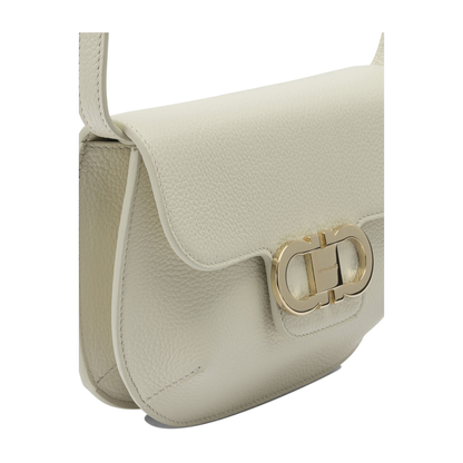 Lizzy Small Hammered Calfskin Crossbody - White - Image 3