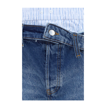 Denim Shorts with Boxer Detail - Image 3