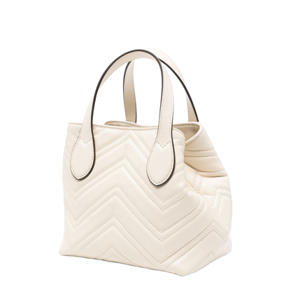 GG Marmont Small Calfskin Tote - Ivory - Image 3