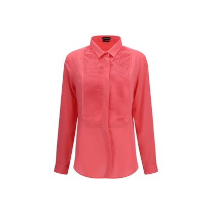 Tuxedo Shirt In Silk With Pleated Bib - Image 1