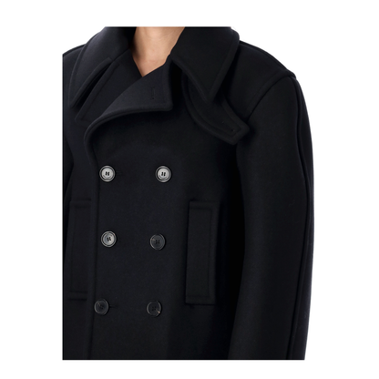 Oversize Pea Coat in Wool - Image 5