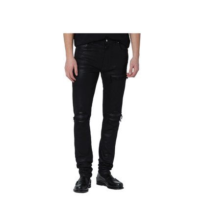Black Wax Skinny Jeans - Image 1