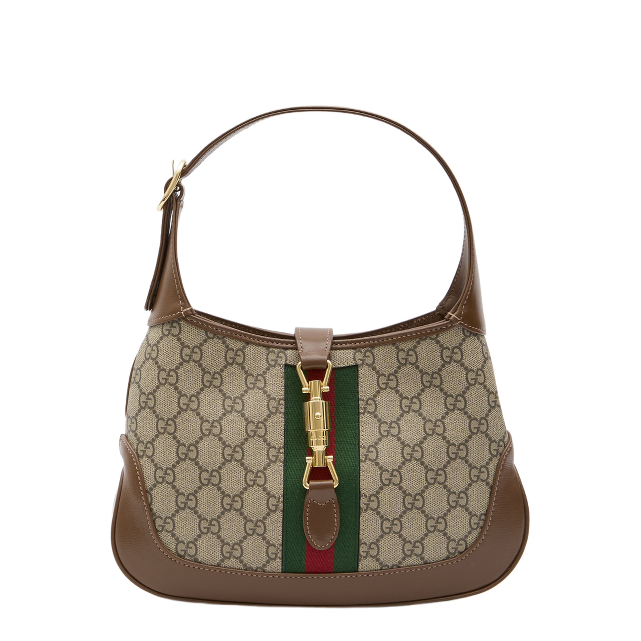 Ophidia Canvas Shoulder Bag - Brown - Image 1