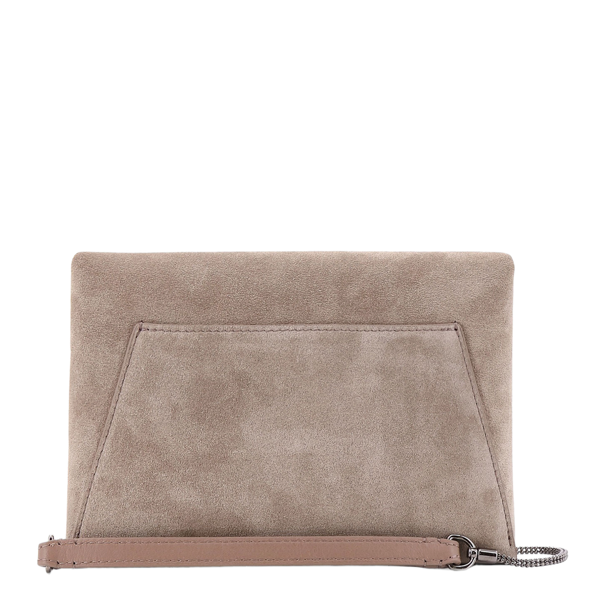 BC Duo Mini Suede Clutch - Light Grey - Image 2