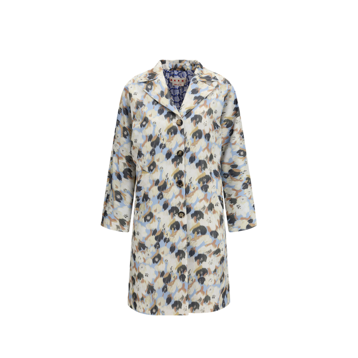 Printed Button Parka Coat - Image 1