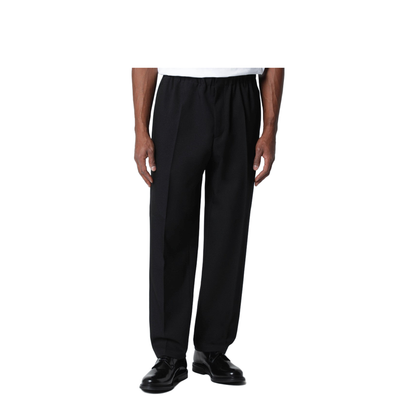 Black Technical Serge Trousers - Image 1