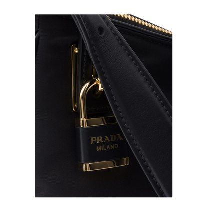 Aimée Large Re-Nylon and Leather Shoulder Bag with Padlock - Image 6