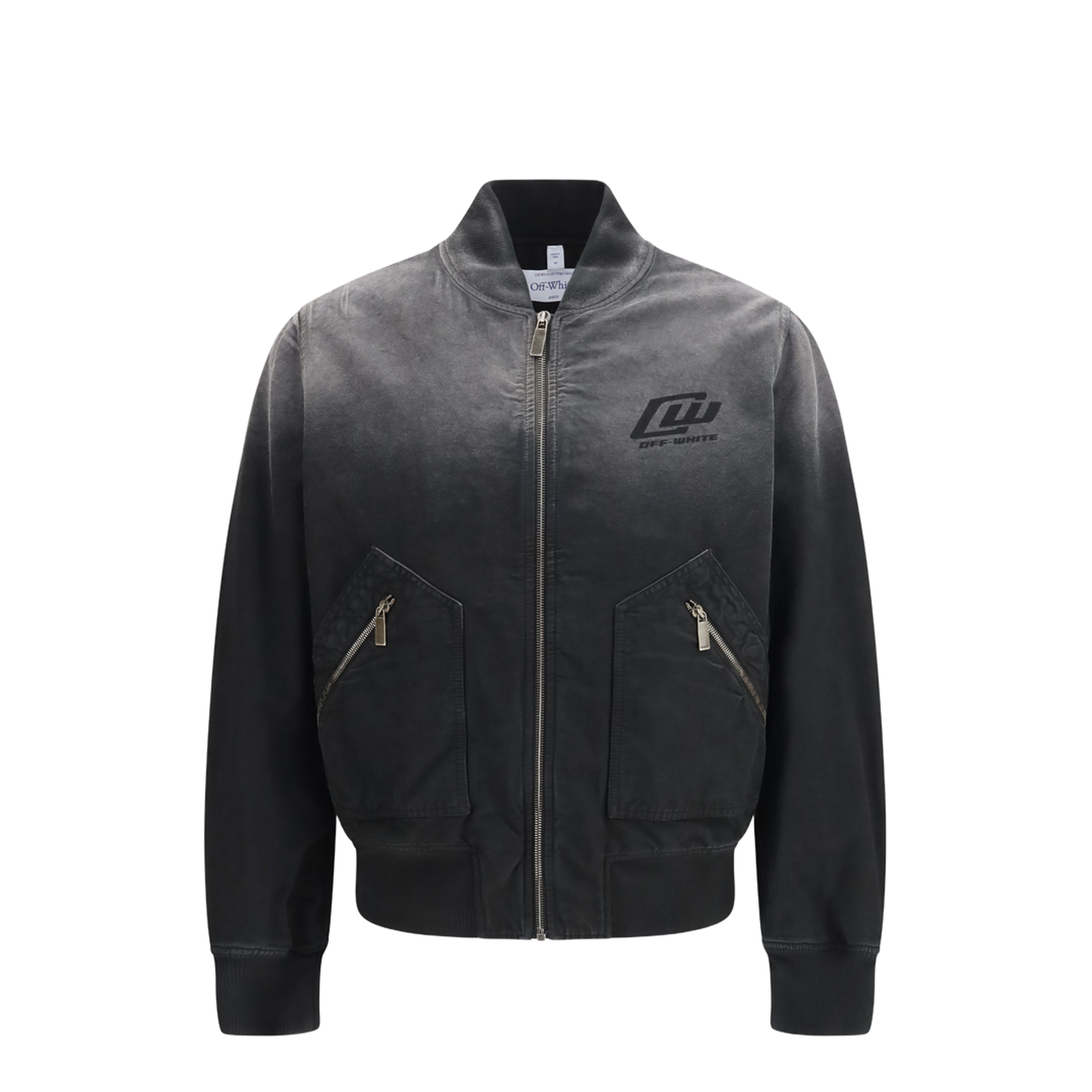 Washed Denim Bomber Jacket - Image 1