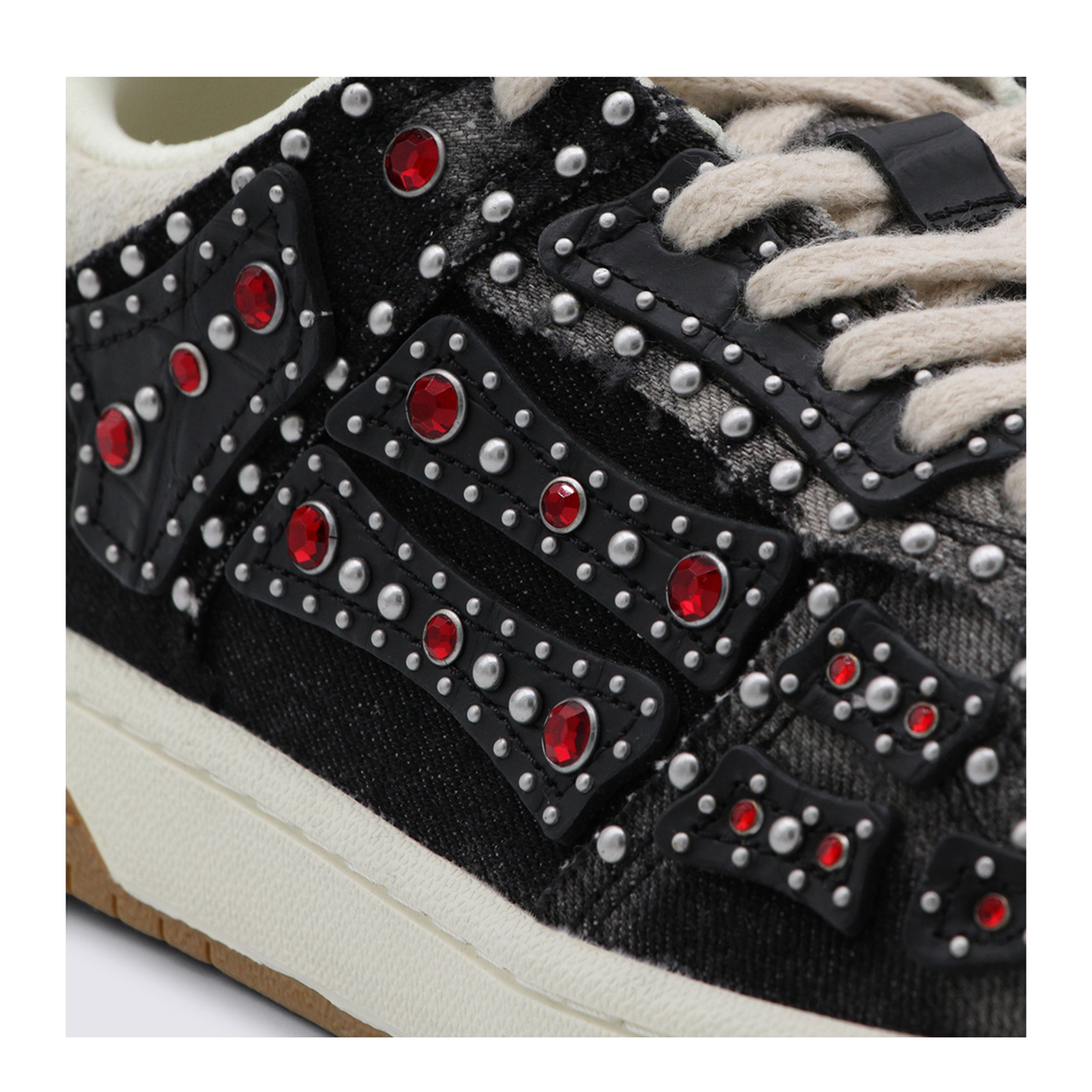 Skel Top Black Sneaker With Beads And Crystals - Image 8