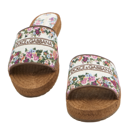 Embroidered Floral Espadrilla Slides - Image 5