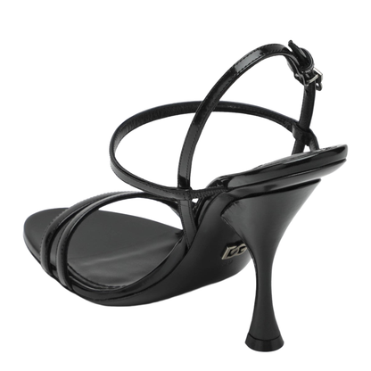 Polished Calfskin Sandals in Black - Image 2