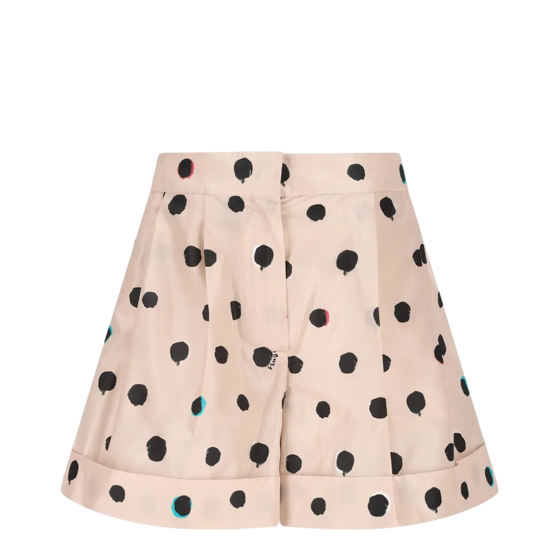 Dots-Print Taffeta Flared Shorts - Image 1