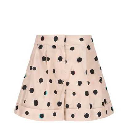 Dots-Print Taffeta Flared Shorts - Image 1