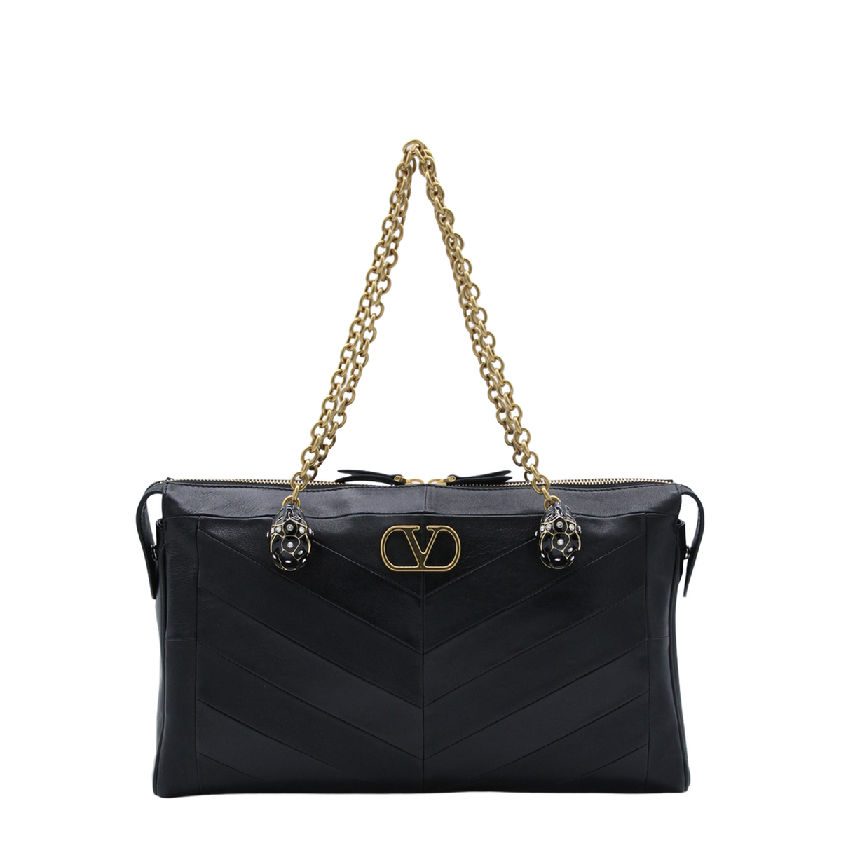 Panthea Nappa Leather Shoulder Bag - Black - Image 2