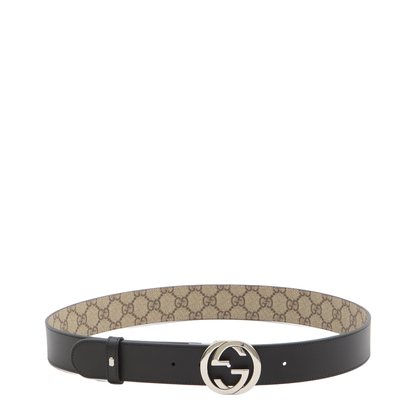 GG Supreme Black Leather Reversible Belt - Image 3