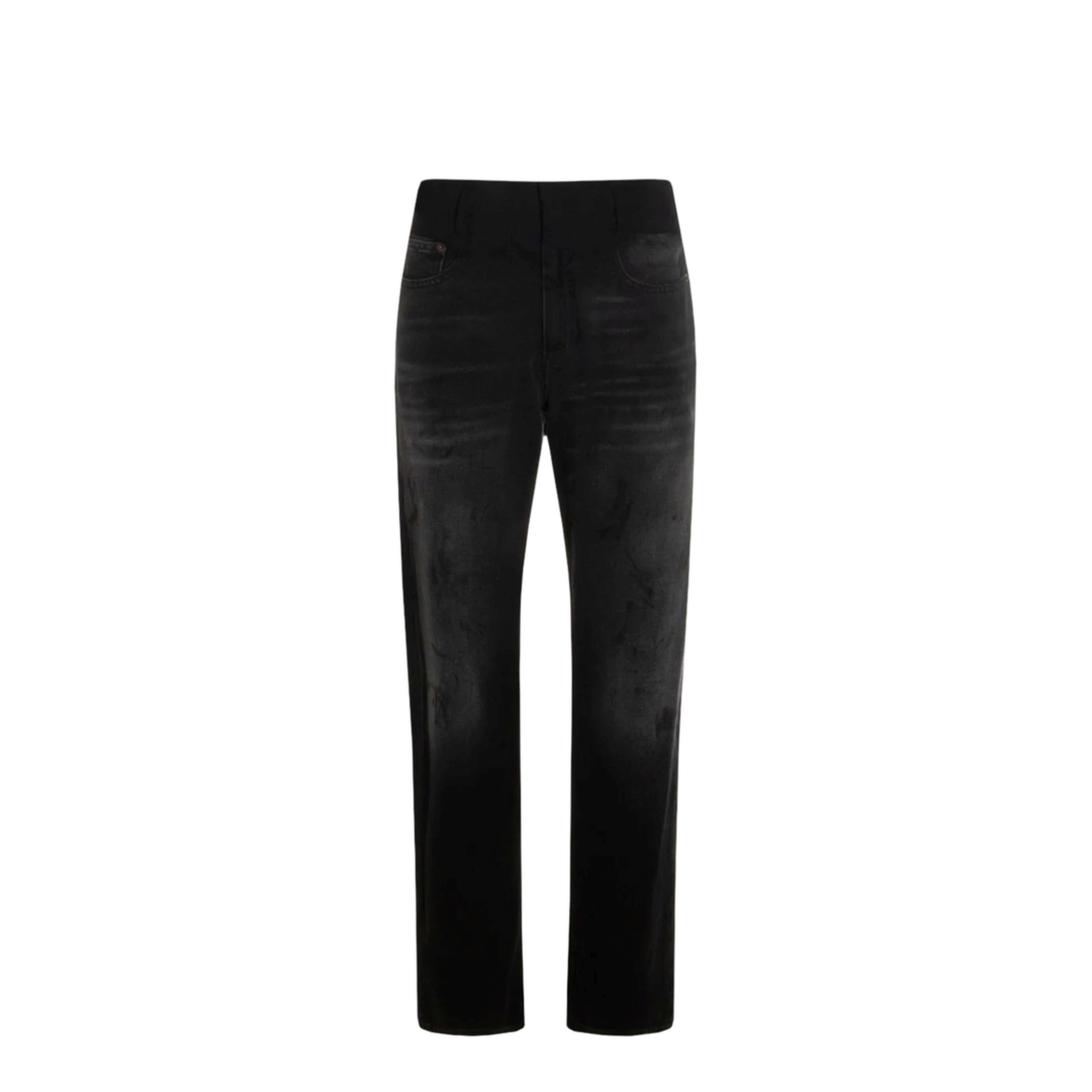 Straight Leg Jeans Black Washed Effect - Image 1