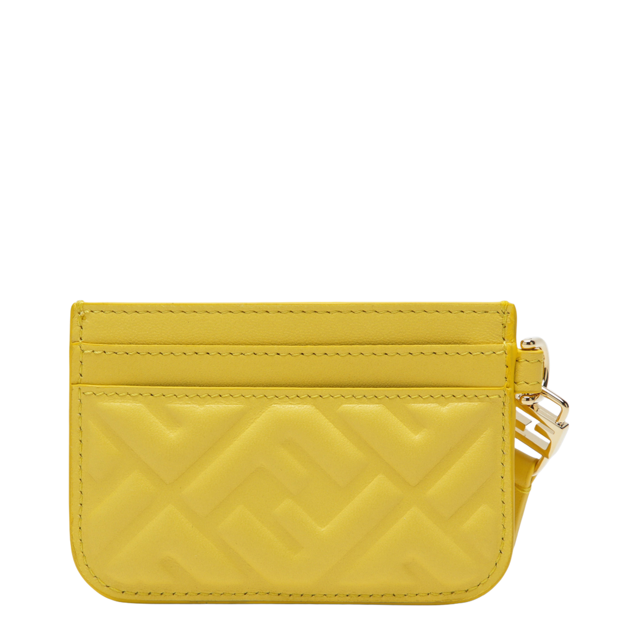 Yellow Nappa Leather Baguette Card Case with FF Motif - Image 2