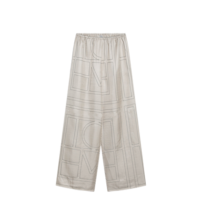 Ivory Monogram Silk Pajama Trousers - Image 1