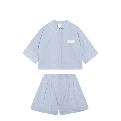 Light Blue Cotton Two-Piece Set - Image 1