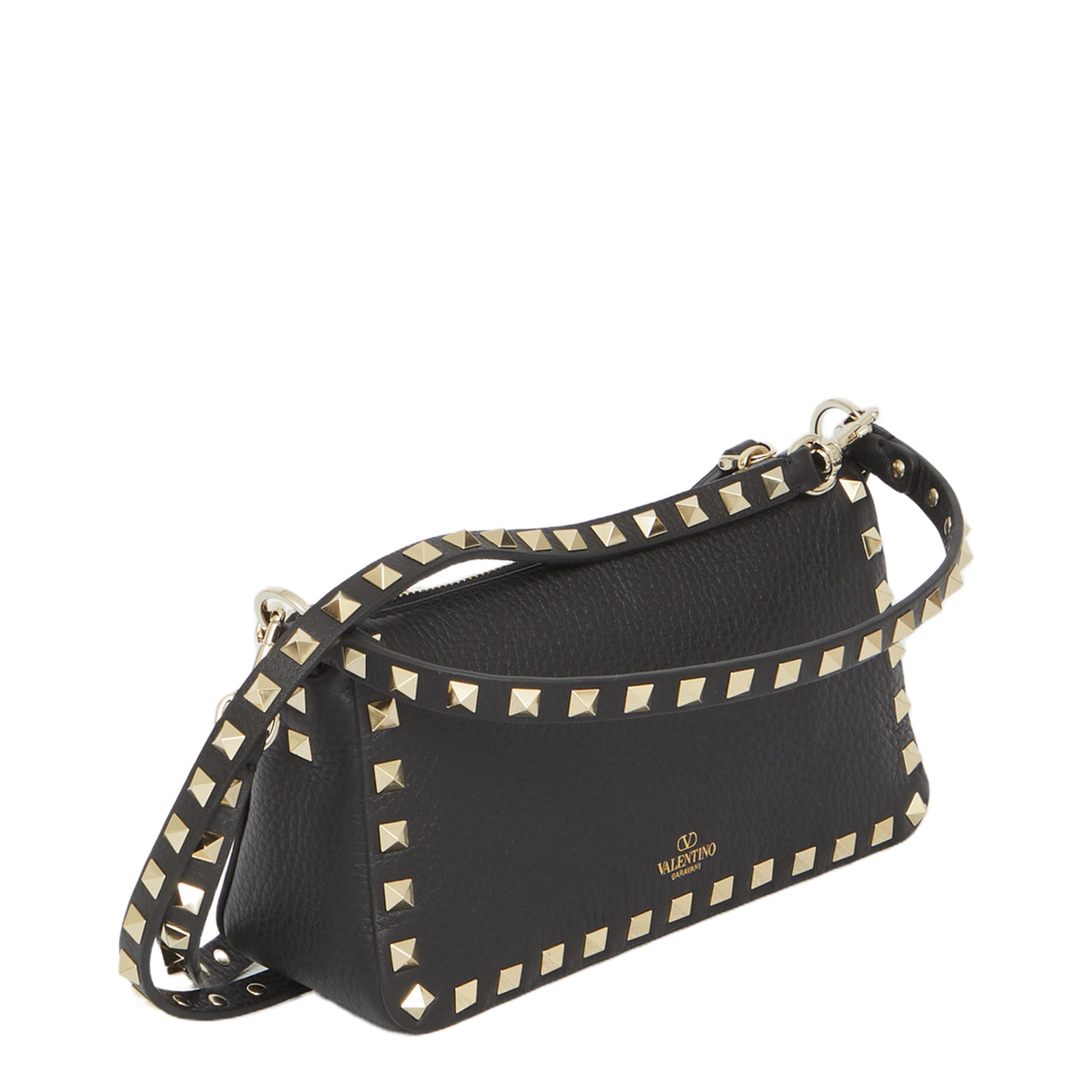 Rockstud Small Grainy Calfskin Crossbody Bag - Black - Image 2