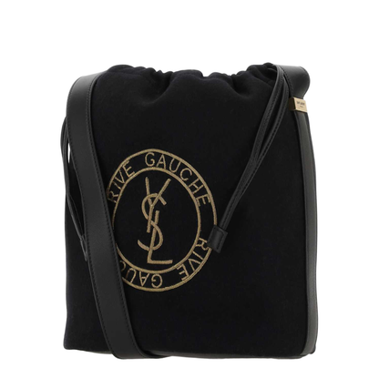 Drawstring Crossbody Pouch, Gold Hardware - Image 2