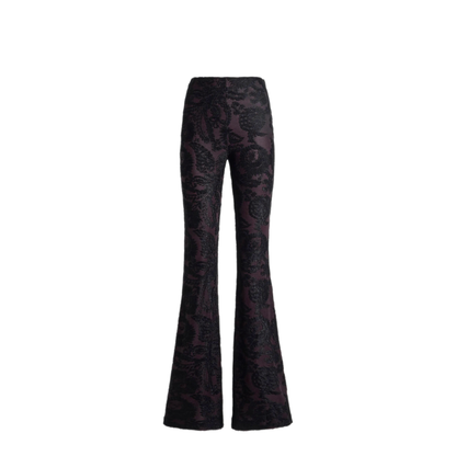 Flared Trousers In Chenille Jacquard With Paisley Foliage Motif - Image 1