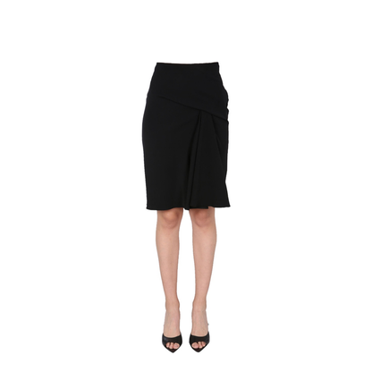 Chic Midi Skirt With Side Zip Closure In Black - Image 1