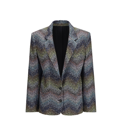 Single-breasted Lamé Viscose Blazer - Image 1