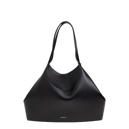 Leather Medium Facet Tote Bag - Black - Image 1
