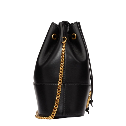 VLogo Signature Mini Nappa Leather Bucket Bag - Black - Image 3