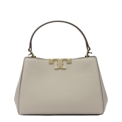 Eleanor Pebble Mini Satchel Bag Leather Beige - Image 3