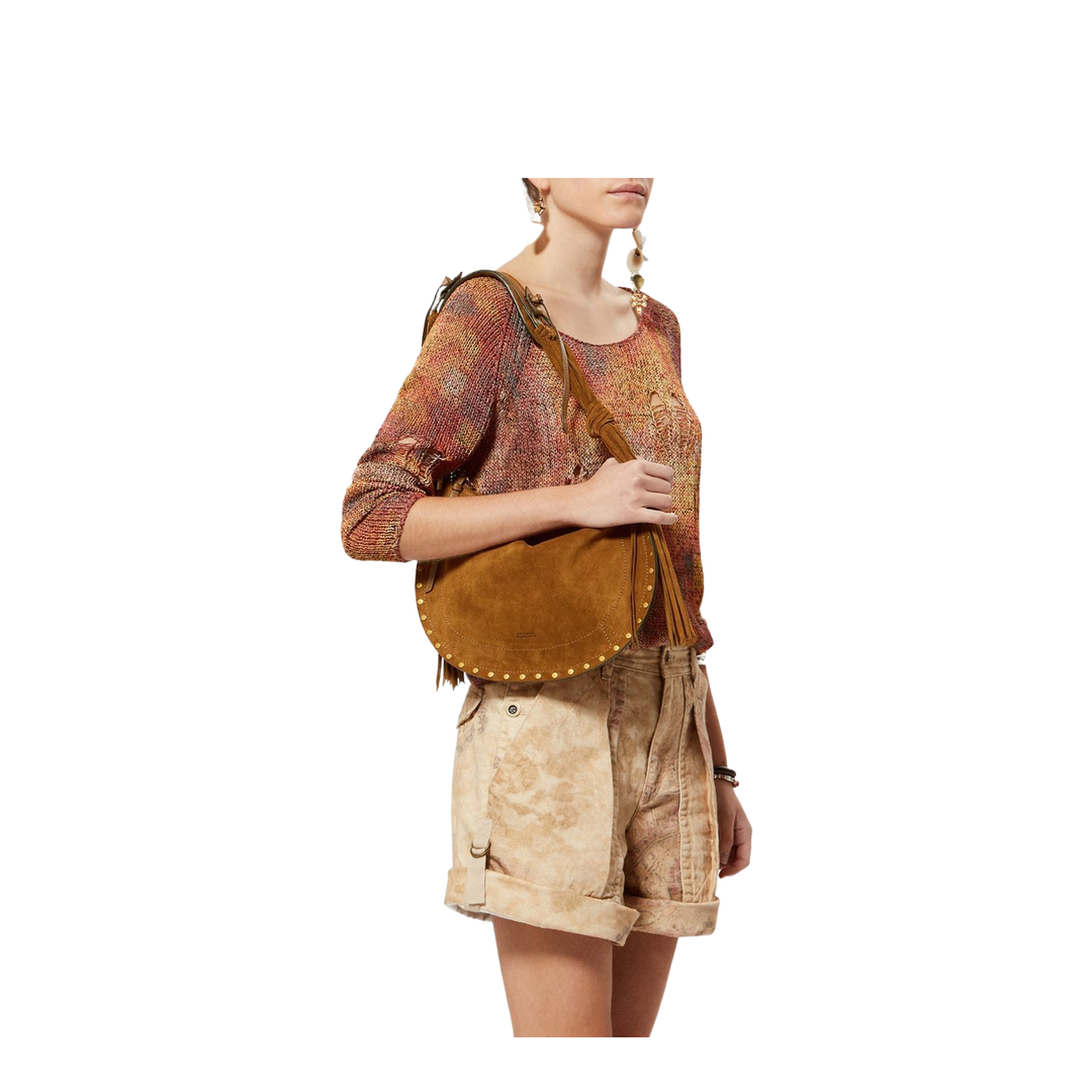 Oskan Soft Suede Calfskin Crossbody - Cognac - Image 2