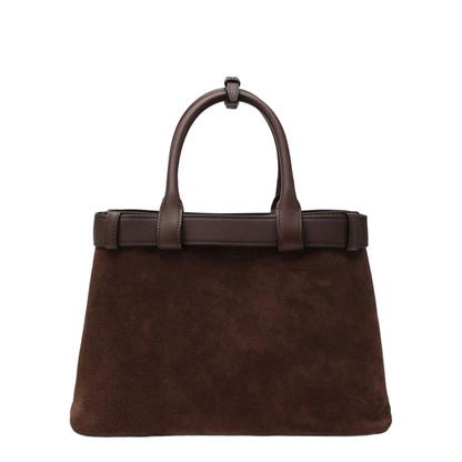 Buckle Bag Medium Size Cacao Colour in Suede - Image 2