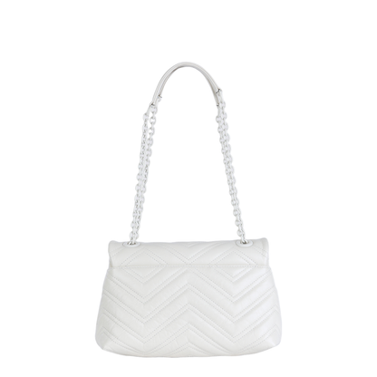 GG Marmont Small Matelassé Chevron Leather Shoulder Bag - Ivory - Image 3