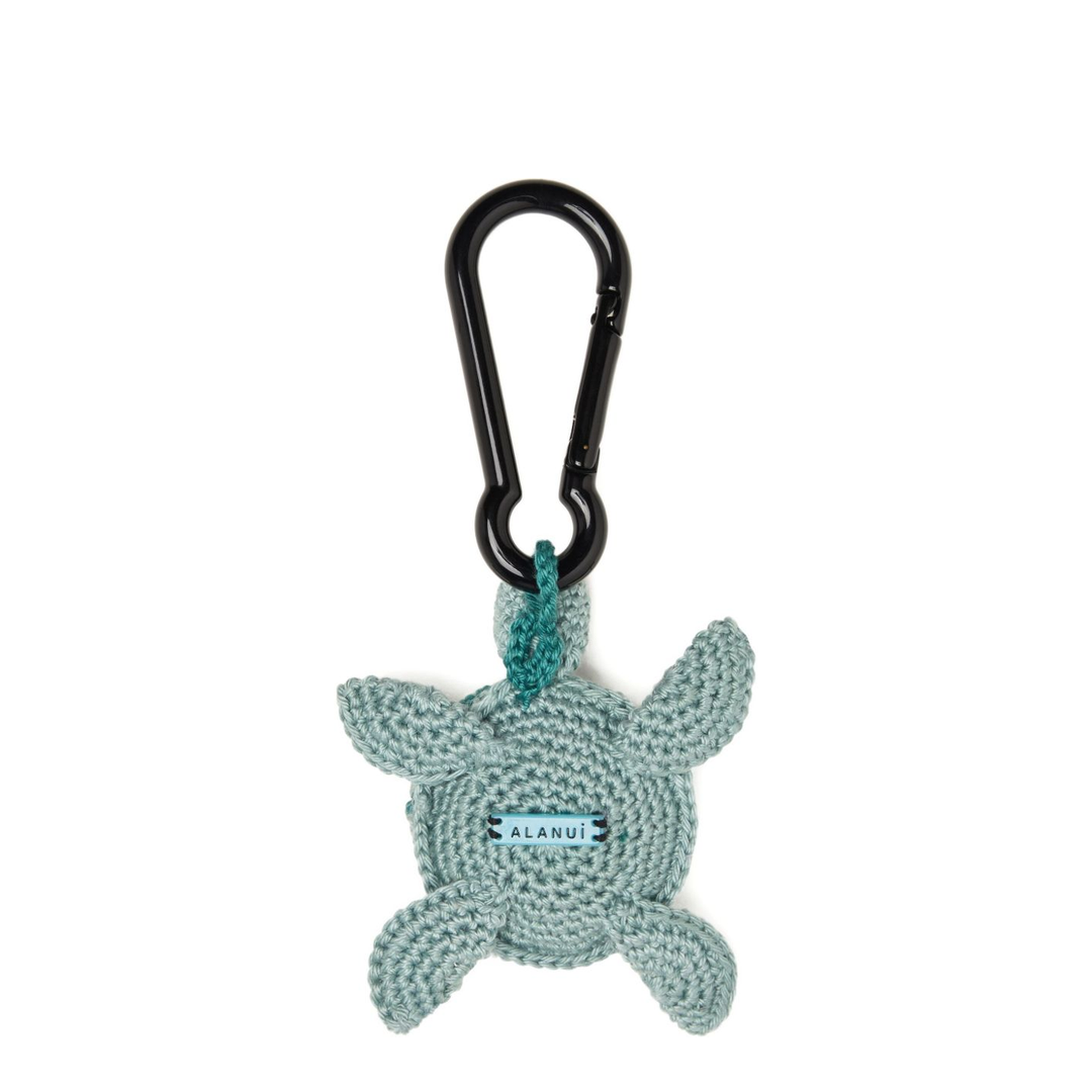 Clear Blue Keychain — Aquamarine Crochet Turtle Charm - Image 3