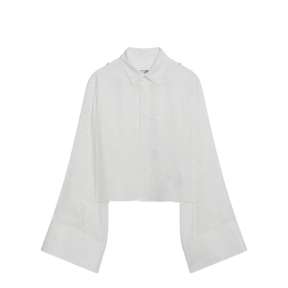 White Shirt with All-Over Logo Graphic - Image 1