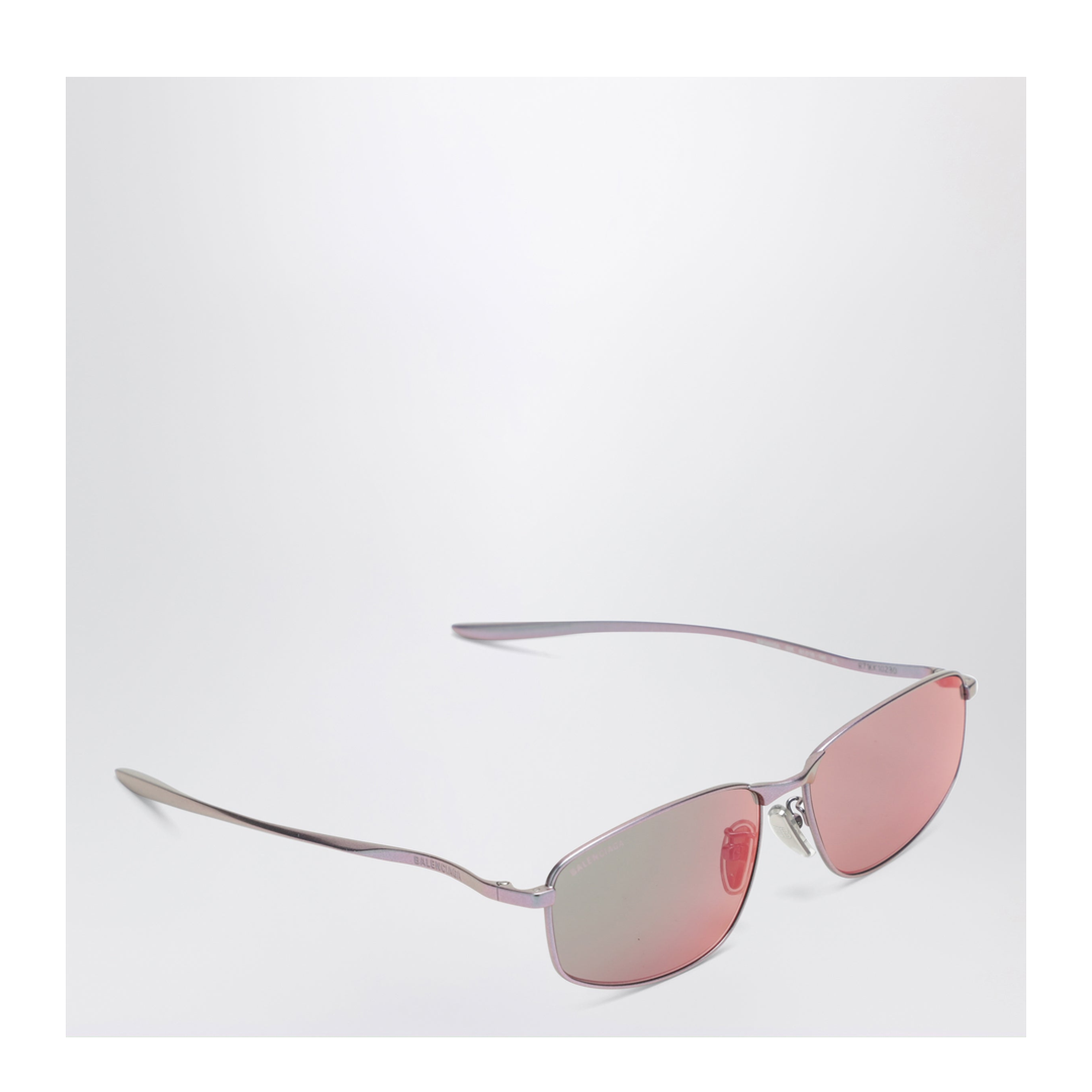 Rectangular Pink Metallic Sunglasses - Image 2