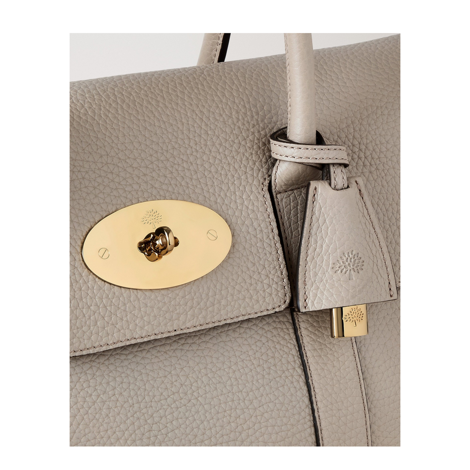 Bayswater Heavy Grain Leather Handbag - Cashmere Taupe - Image 5