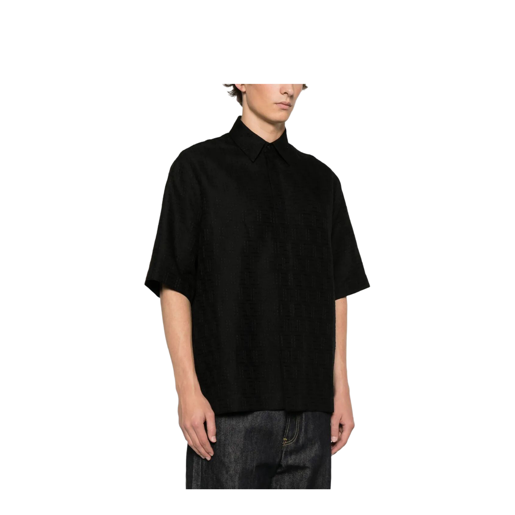 Linen FF Jacquard Oversize Shirt - Image 2