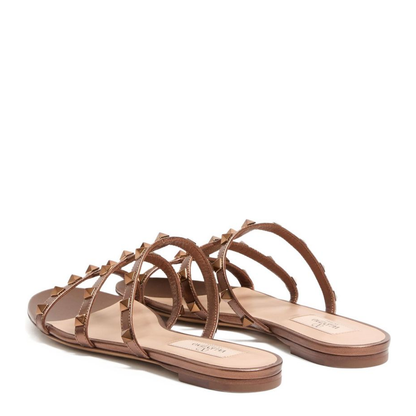 Rockstud Leather Flat Sandals - Image 7
