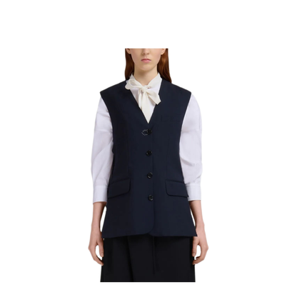 Wool Waistcoat with Side Slits - Image 2